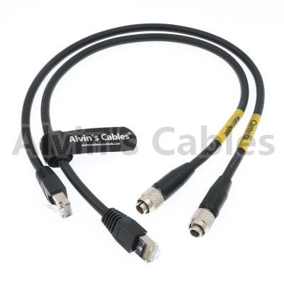 China Sony RCP RJ45 Cat6 M12 Cable Assembly Flexible Original Hirose 8 Pin Connector for sale