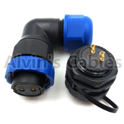 China 90 Degree Elbow LED Wire Connectors Female Plug Type 2000MΩ Insulation Resistance for sale