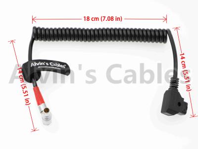 China Zacuto Gratical Eye Viewfinder Power Coiled Cable Right Angle 2 Pin To D-Tap for sale