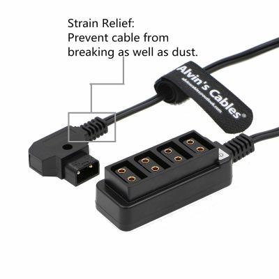 China Alvin's Cables D Tap Male to 4 Port Dtap Female Splitter Power Cable for ARRI RED Cameras TILTA Steadicam IDX Battery for sale