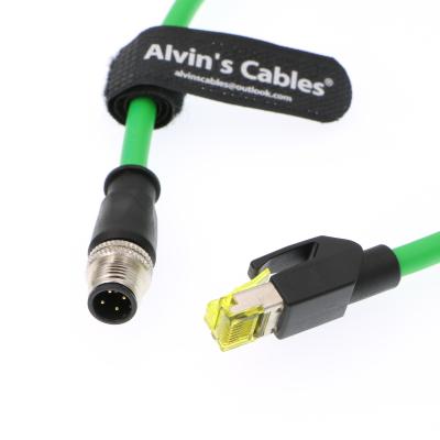 China Pin M12 4 al cordón cifrado D industrial CAT5 de la red de la posición del cable de Ethernet RJ45 4 protegido en venta