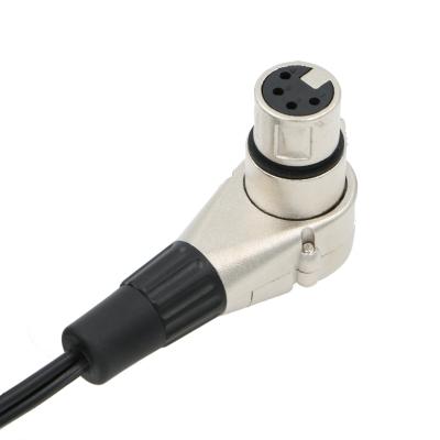 China Right Angle 90 Degree XLR 4pin Female Connector for ARRI Monitor DSLR Rig for sale