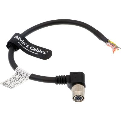 China 12 Pin Machine Vision Cables Hirose Right Angle Female To Open End Shield For Probilt GIGE Cameras for sale