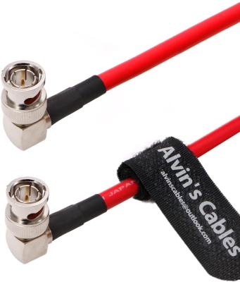 China 12G BNC-Coaxial-Cable Alvin'S Cables HD SDI BNC Male To Male L-Shaped Original Cable For 4K Video Camera 1M Red for sale
