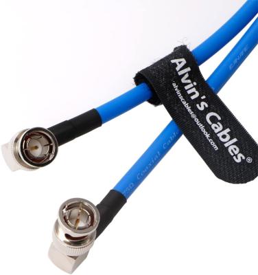 China 12G BNC-Coaxial-Cable Alvin'S Cables HD SDI BNC Male To Male L-Shaped Original Cable For 4K Video Camera 1M Blue for sale