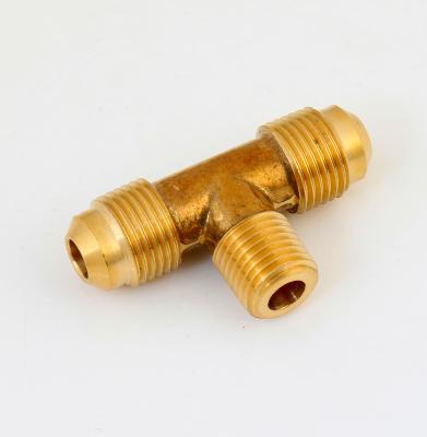 China Brass Gas Fittings connector tee mpt  flare to  flare  ffitting used in Plumbing Brass Fittings for sale