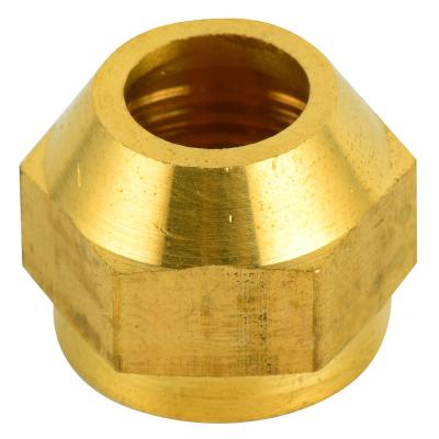 China brass gas thread short nut compression connector for water tube pipe brass fittings for sale