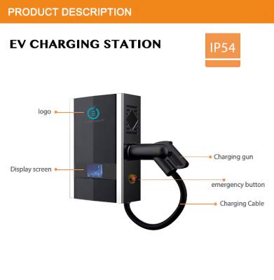 China 4.3'' Touch Screen Commercial Wallbox EV Charger 7kw 15kw 20kw 30kw for sale