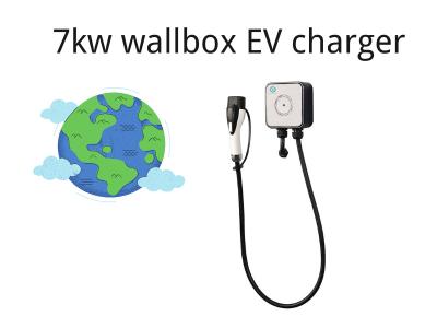 China Hot Sale Wall Mounted AC EV Charger for Home Use type1 type2 wallbox 7kw ev charging station for sale