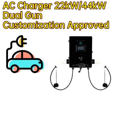 China Type 2 32A 3 Phase Wallbox EV Charger Tesla Fast Charging Station 11kw 22kw 44kw for sale