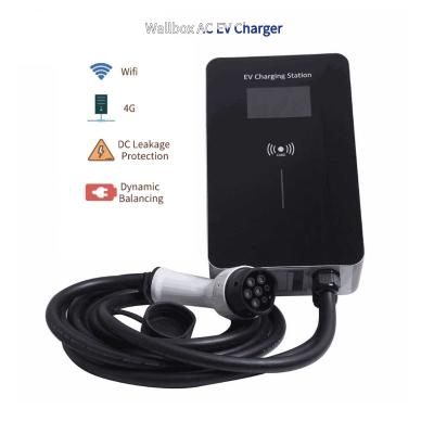 China APP 7kw Wallbox Ev Charger Pile AC 100-240V 50Hz 60Hz Type1 Type2 for sale