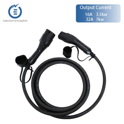 China 32A 7kW EV Charging Cable With 16ft 5m IEC Type2 To Type2 EV Charging Model 3 for sale