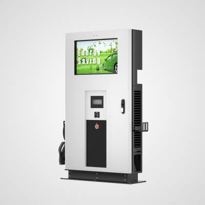 Chine Station de recharge électrique à courant continu de 60 kW avec écran publicitaire extérieur de 32 pouces Station de recharge électrique rapide à vendre