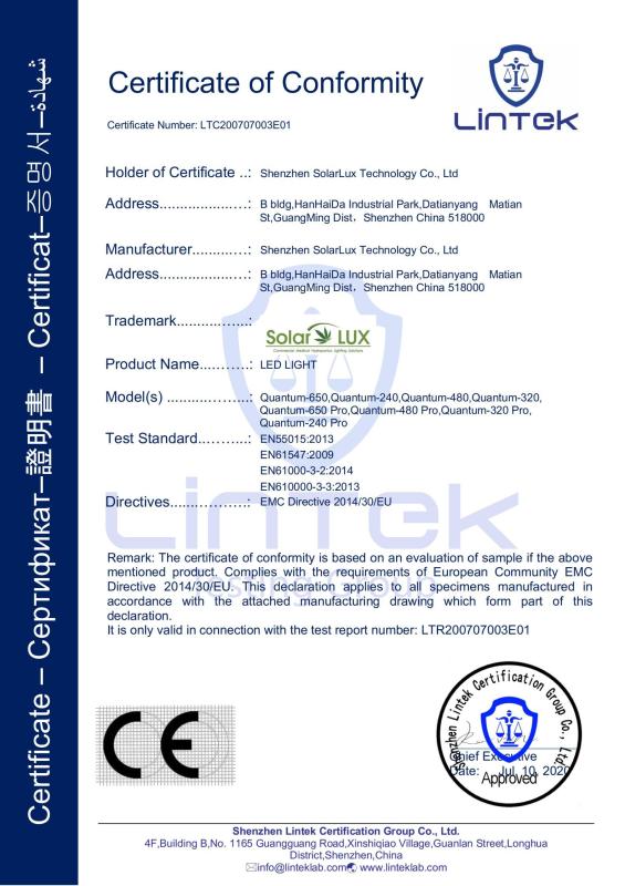 CE - Shenzhen RedFarm Technology CO LTD