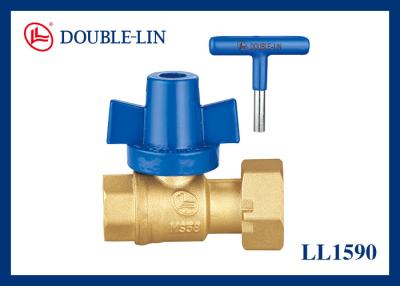 China Female / Female Revolving Nut With Lockable Handle Brass Ball Valve for sale