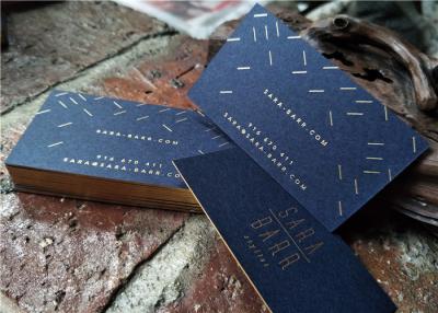 China Navy Blue Foil Edge Business Cards for sale