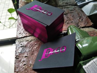China Stylish Velvet Foil Edge Business Cards Smooth Thick With 720gsm Paper Weight for sale