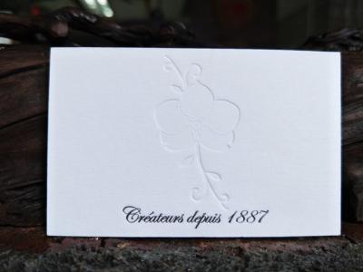 China Blind Debossing Premium Business Cards On Pure Cotton Paper Silver Foil Stamped for sale