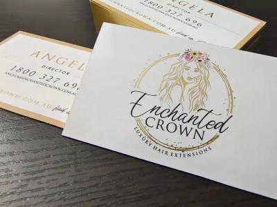 China Gold Foil Edge Business Cards On Thick Pure Cotton Paper en venta