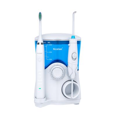 China IPX4 ISO9001 2 In 1 Toothbrush And Water Flosser Sonic Toothbrush With Flosser for sale