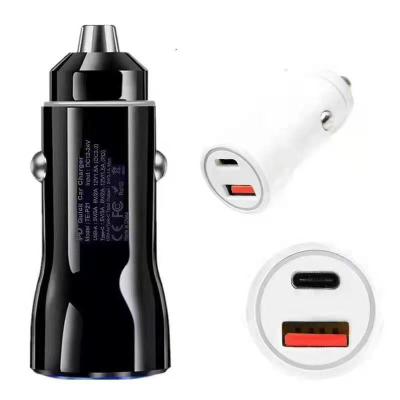 China Dual Port 30W Cigarette Charger Adapter PD Type C Car Charger for sale