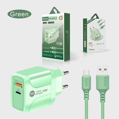 China 18W Macaron USB Charger Kits With CE UL ROHS FCC Certifications for sale