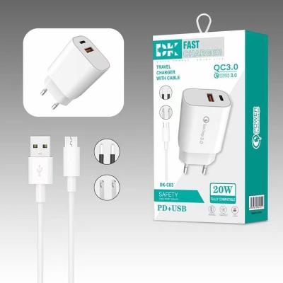 China 20W PD QC3.0 USB Charger Kits Travel Adapter For IPhone 13 12 for sale