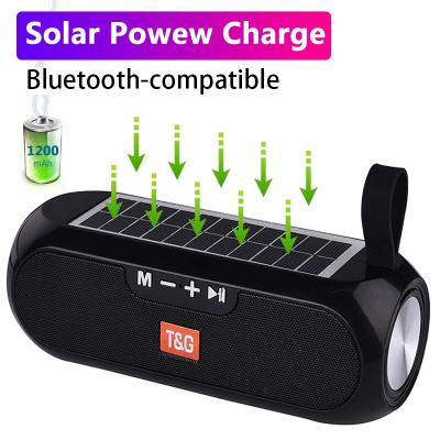 China Solar Plate Wireless Portable Speaker Waterproof Boombox Stereo Music Box for sale