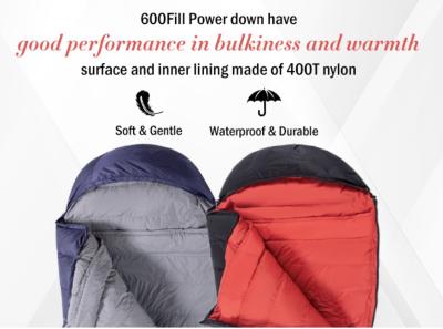 China Interior Pocket Down Sleeping Bag Waterproof No For Outdoor for sale