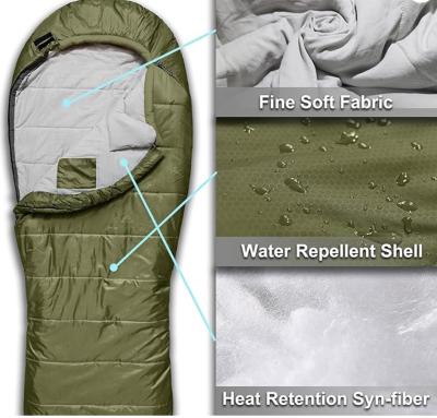 China Lightweight Envelope Sleeping Bag Mummy Style 3-4 Season For Camping for sale