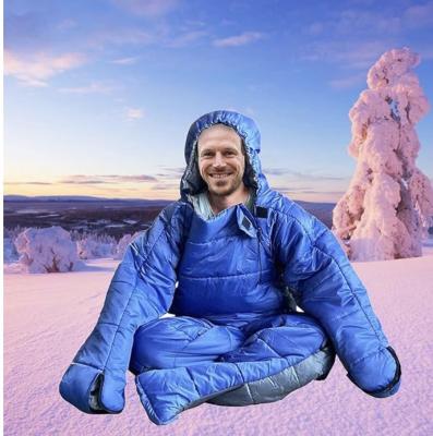 China Gray Wearable Sleeping Bag With Temperature Rating -30C-20C Machine Washable for sale