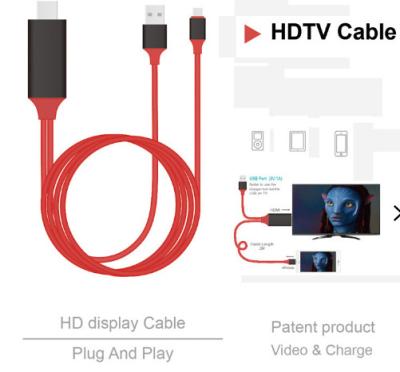 China 8 Pin 2m HDMI Cable Assembly 1080p Audio Cable To Hdmi For IPhone 13 13Plus for sale