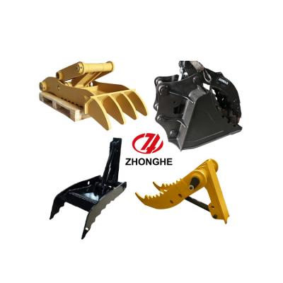 China Antiwear Excavator Thumb Bucket for CAT312, PC60 with Yellow Black Tooth Replacable for sale