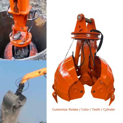China Heavy Duty Excavator Clam Bucket Hydraulic For Cat320 ZX200 for sale