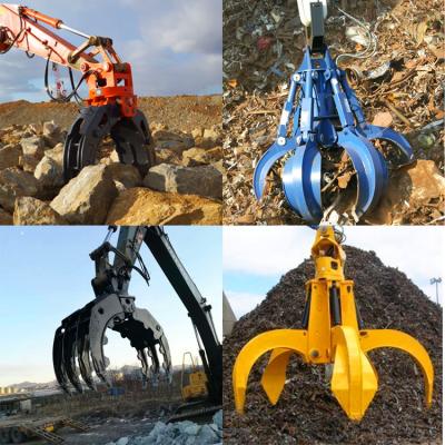 China OEM ODM Orange Peel Rotating 20-50 Ton Excavator Rock Grab for sale