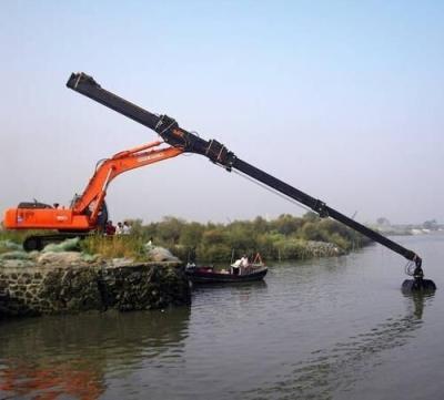 China PC360 Long Excavator Clamshell Telescopic Boom Arm , Extended Long Reach Arm for sale
