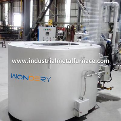 China 300 to 1000 kg Oval Gas Fired Crucible Melting Furnace Aluminum Scraps with Recuperator for sale