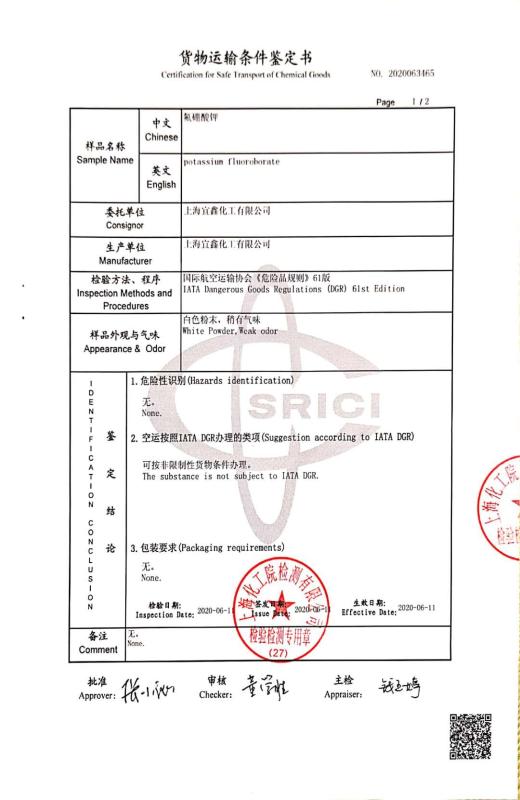 CSTCG - Shanghai Yixin Chemical Co., Ltd.
