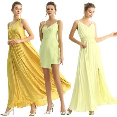 Китай Летнее платье ️ Лимовый желтый - это универсальный цвет, который можно надеть вверх или вниз. продается
