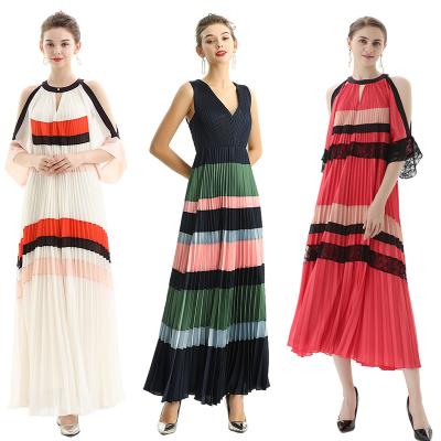 China Resort dress- Elevating glam style with color block and fine details. Beautifully arranged in dancingly pleating. for sale