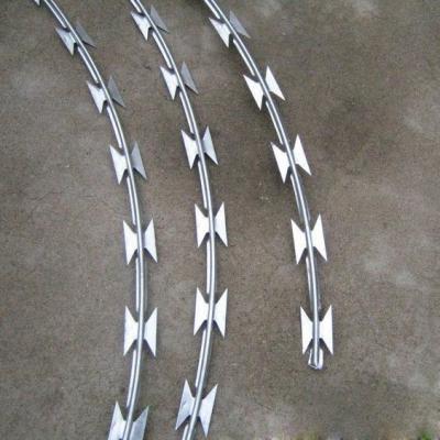 China ISO9001 Stainless Steel pvc coated  Razor Barbed Wire Fencing 5m To 15m for sale