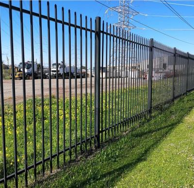 China Wholesale 6ftx8ft garden black metal fences anti rust galvanized steel fence for sale