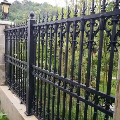 China Wholesale 6ftx8ft garden black metal fences Wrought Iron Fence for sale