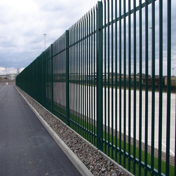 Quality Hot dipped galvanized security steel D type W type palisade fencing for sale