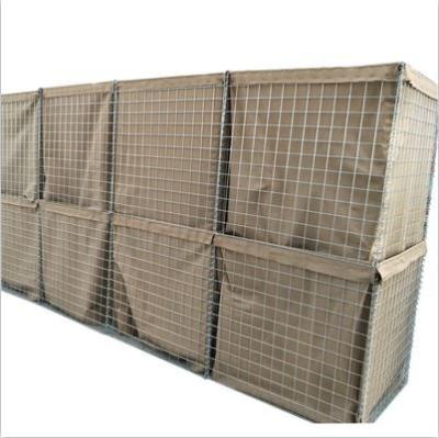 中国 Olive Green Gabion Military Sand Wall Hesco Barrier PVC Coated 300g/M2 販売のため