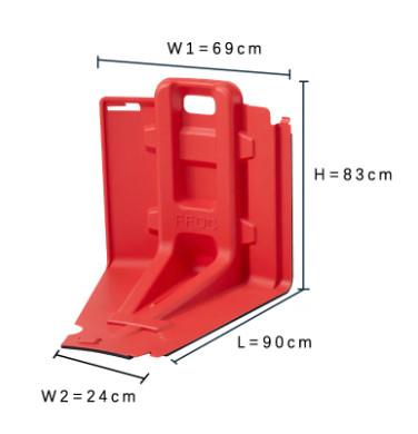 China New Red Plastic Brand Design Flood Barrier For Building Stop Water And Flood en venta