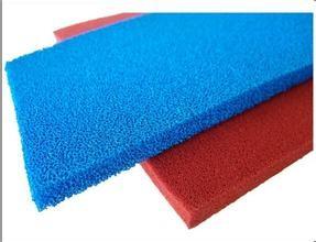 China Red Blue Silicone Sponge Sheet Food Grade Silicone Rubber Sheet Open Cell For Iron Table for sale
