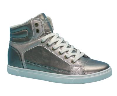 China Silver color shining high cut skate shoe of men,amazing for sale