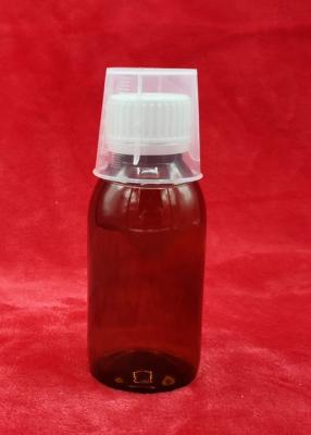 China Botella quebrada del jarabe de la medicina de la prueba, envases plásticos del jarabe con la taza de medición en venta