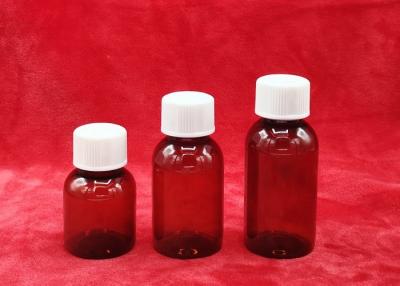 China PET Medicine Syrup Bottle with white cap 8g to 13g weight 41mm to 43mm diameter for sale